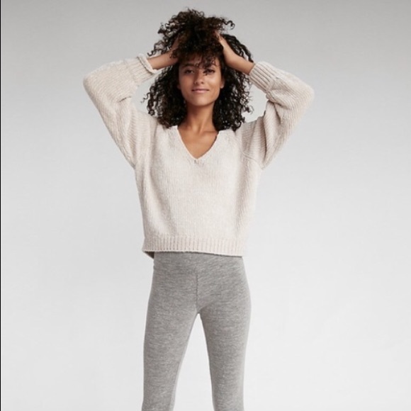 Express Tops - Chenille V-Neck Sweater